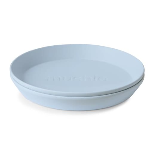 Mushie Talerzyki dla dzieci okrągłe 2-pak Powder Blue