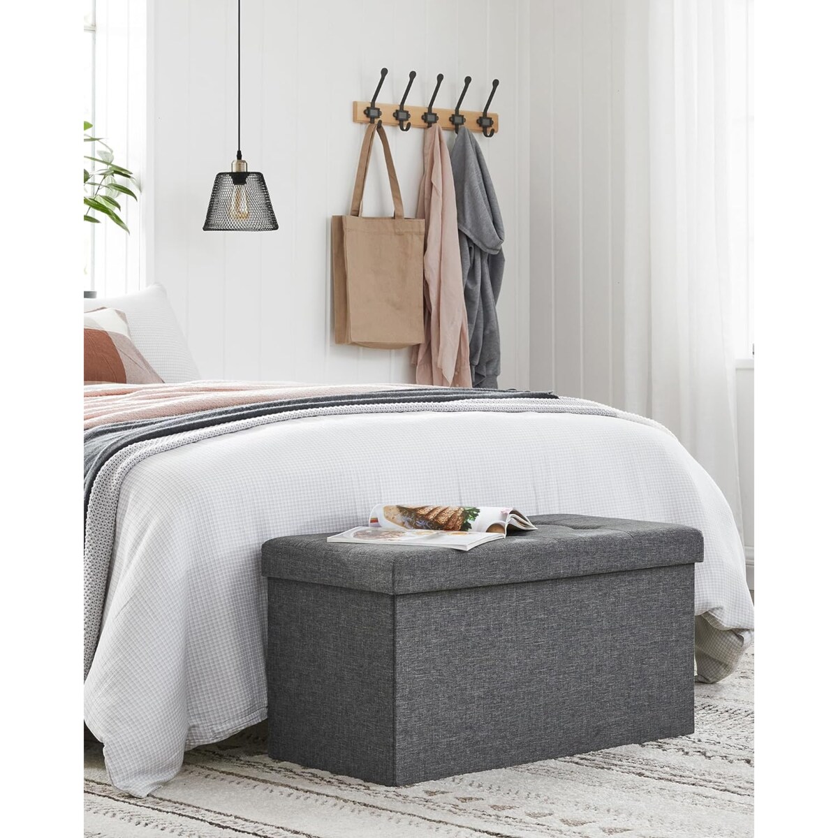 Pufa 76X38X38 Cm Ciemnoszary