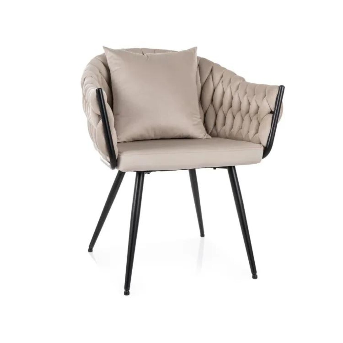 Krzesło tapicerowane NUVO VELVET jasnobeżowe