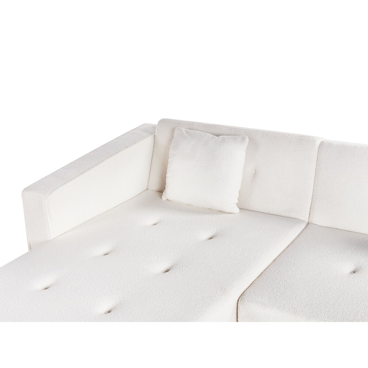 Sofa narożna VADSO Boucle Złamana biel dla 4 osób Prawostronny