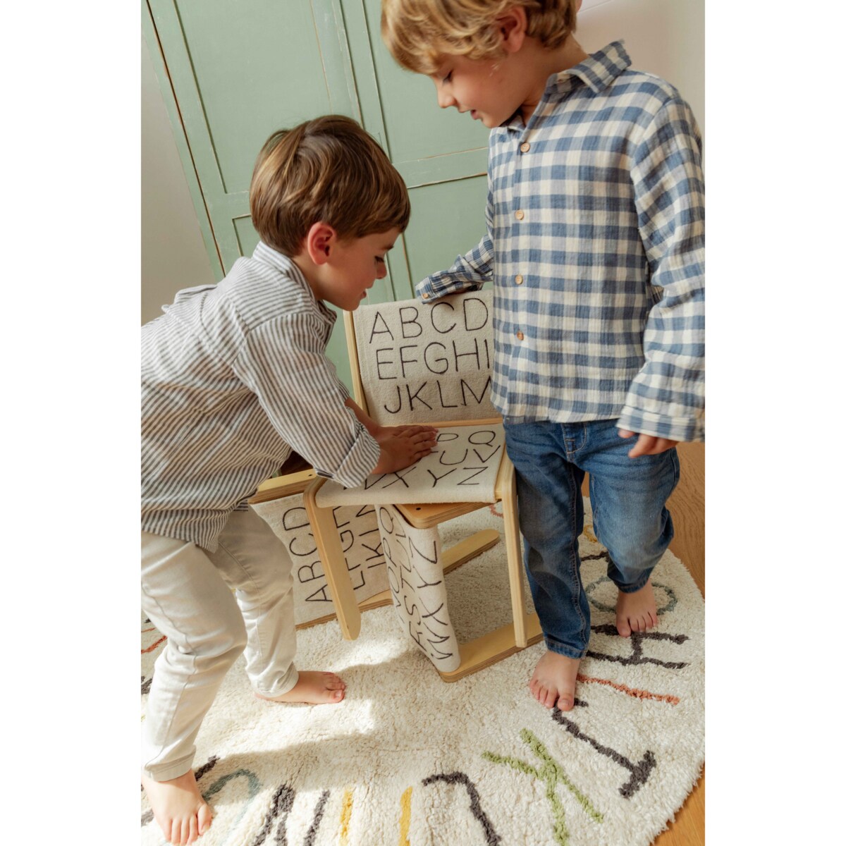 Dywan Bawełniany ABC Kolory i Litery, Ø120 cm, Lorena Canals