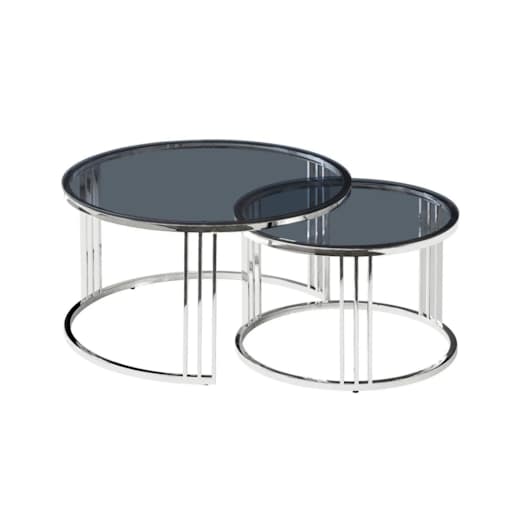 Zestaw 2 ław VIENNA srebrny