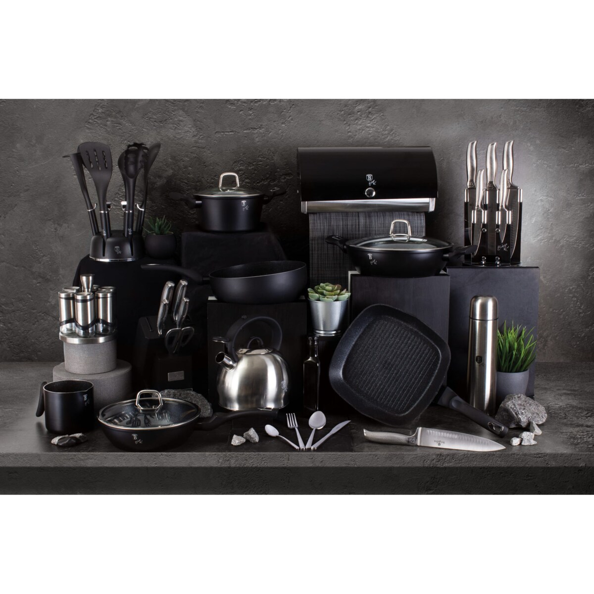 Patelnia grillowa z powłoką granitową BERLINGER HAUS Black Silver