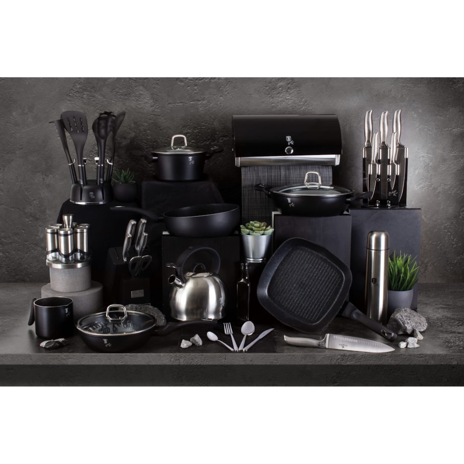 Patelnia grillowa z powłoką granitową BERLINGER HAUS Black Silver