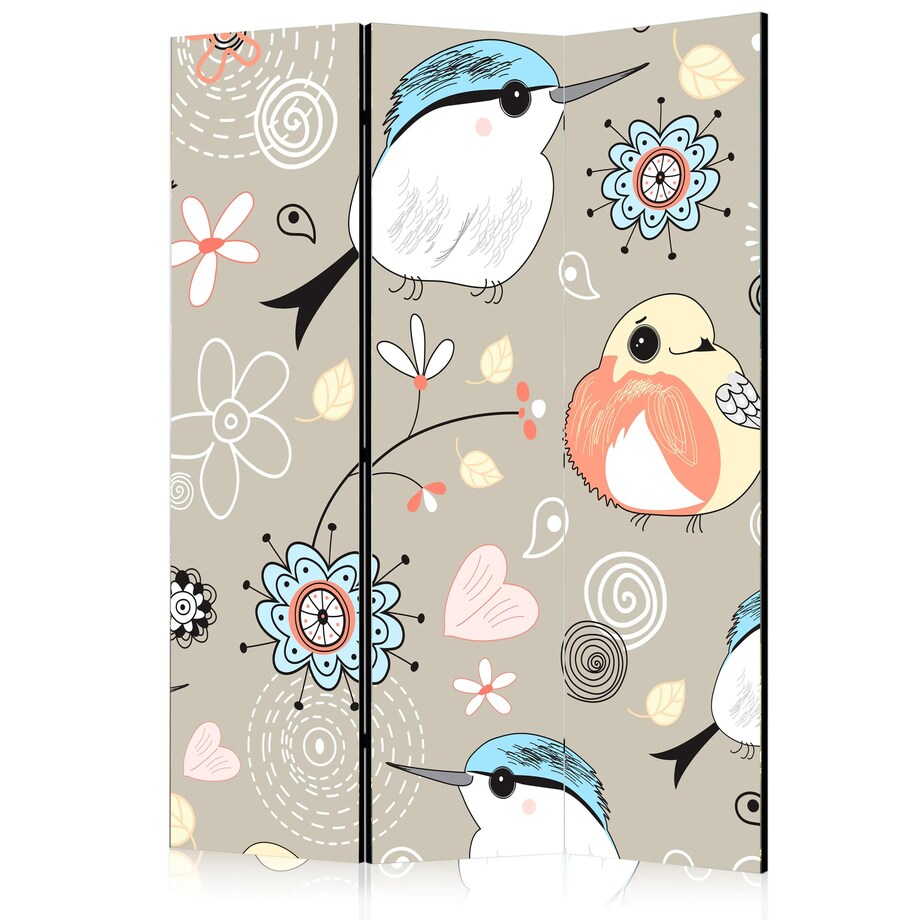 Parawan dwustronny Dla dzieci 135x172 cm 3-częściowy szary