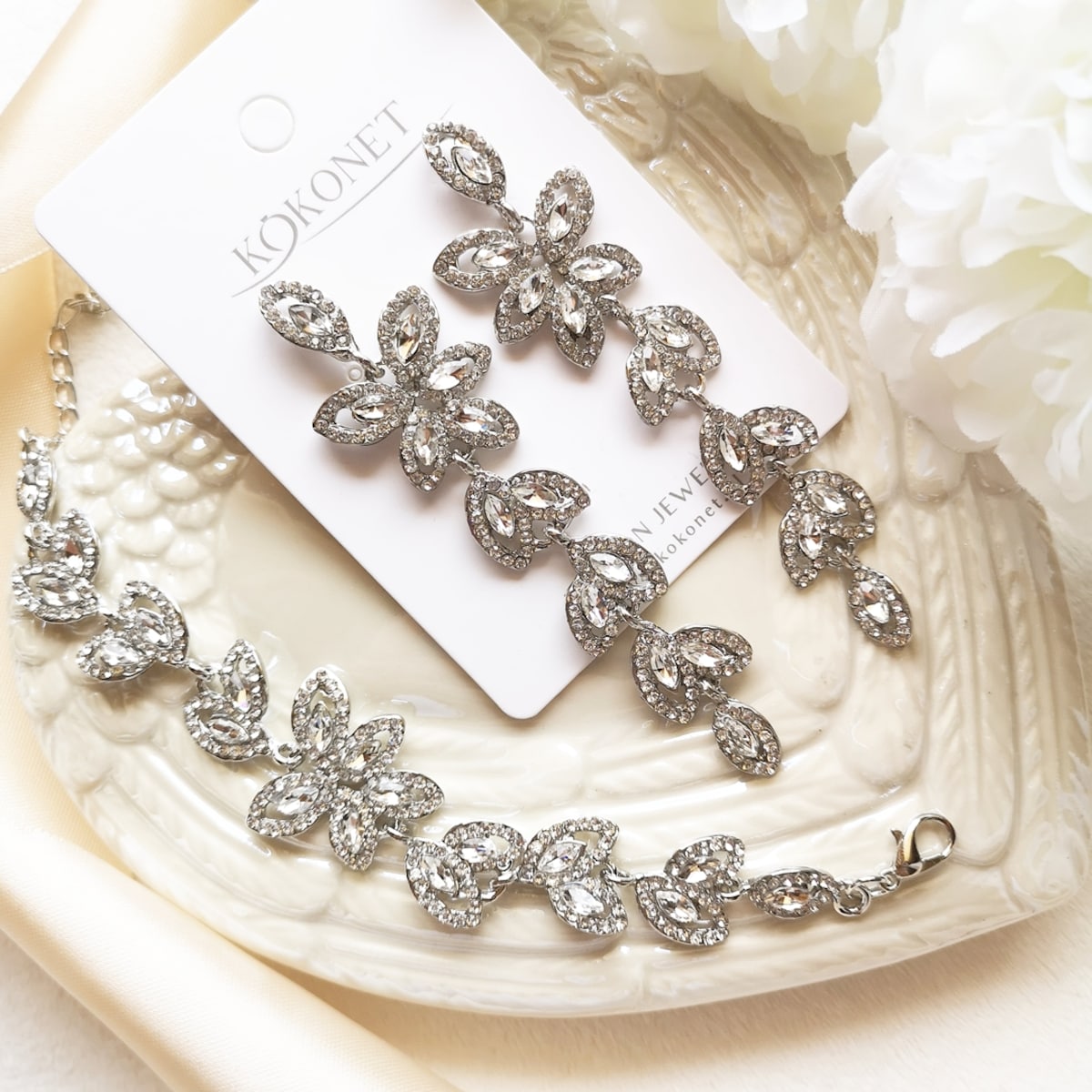 Kolczyki srebrne długie na ślub