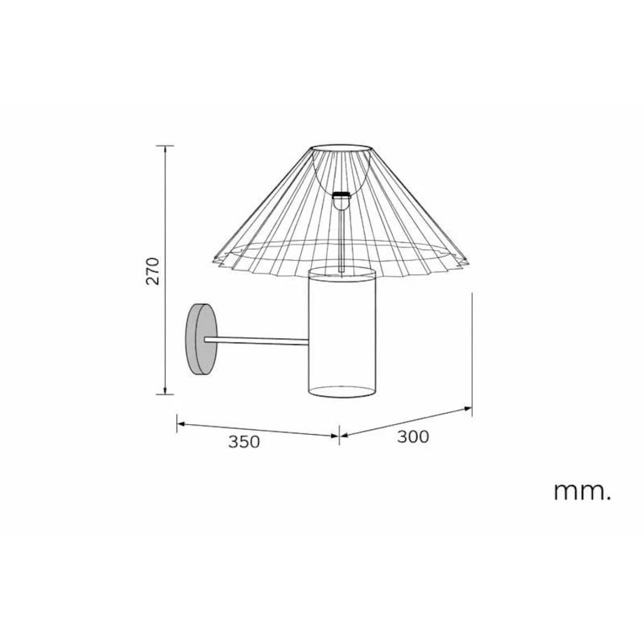 Lampa Stołowa z drewna z plisowanym kloszem Leonessa, 43 cm