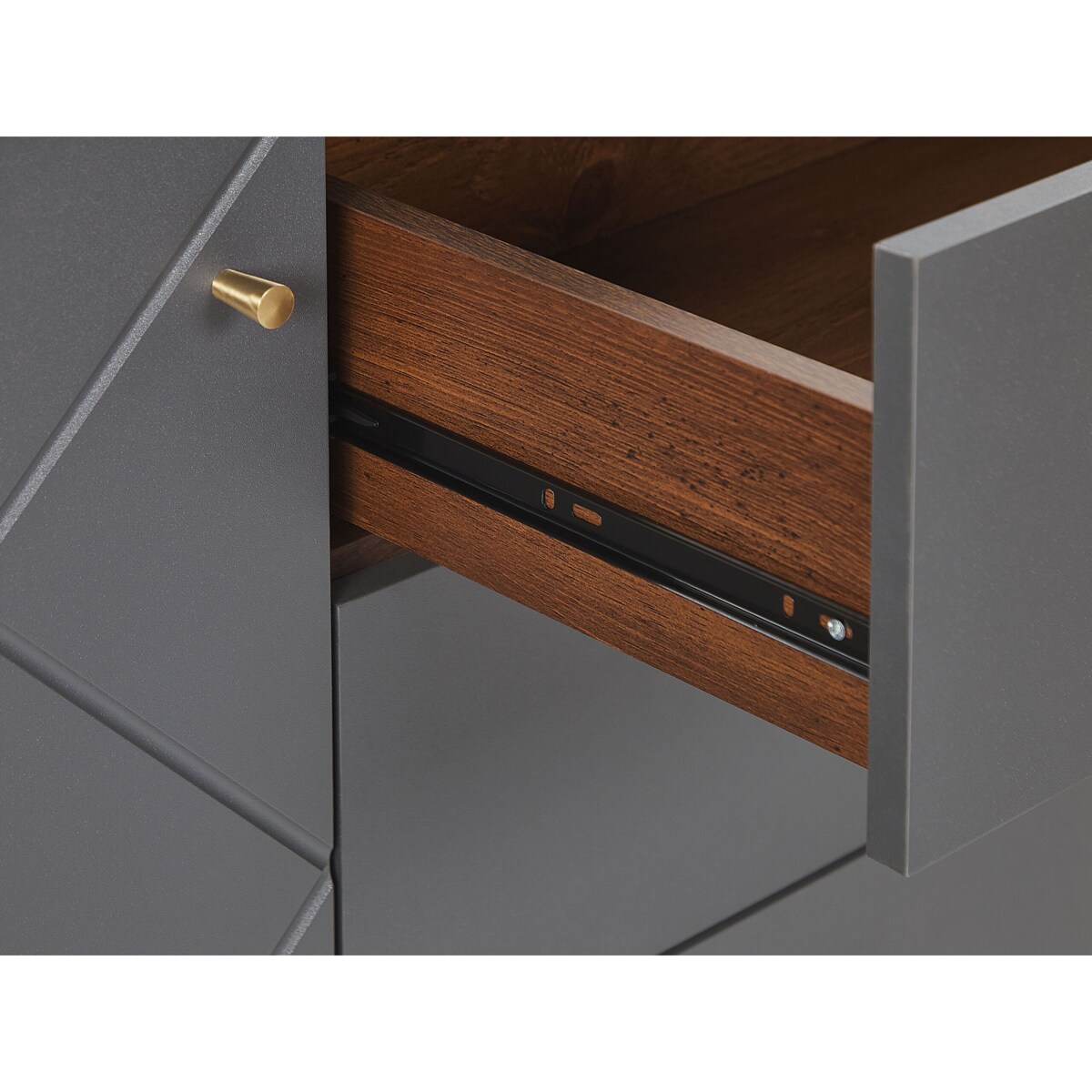 Komoda ciemne drewno z szarym PALMER