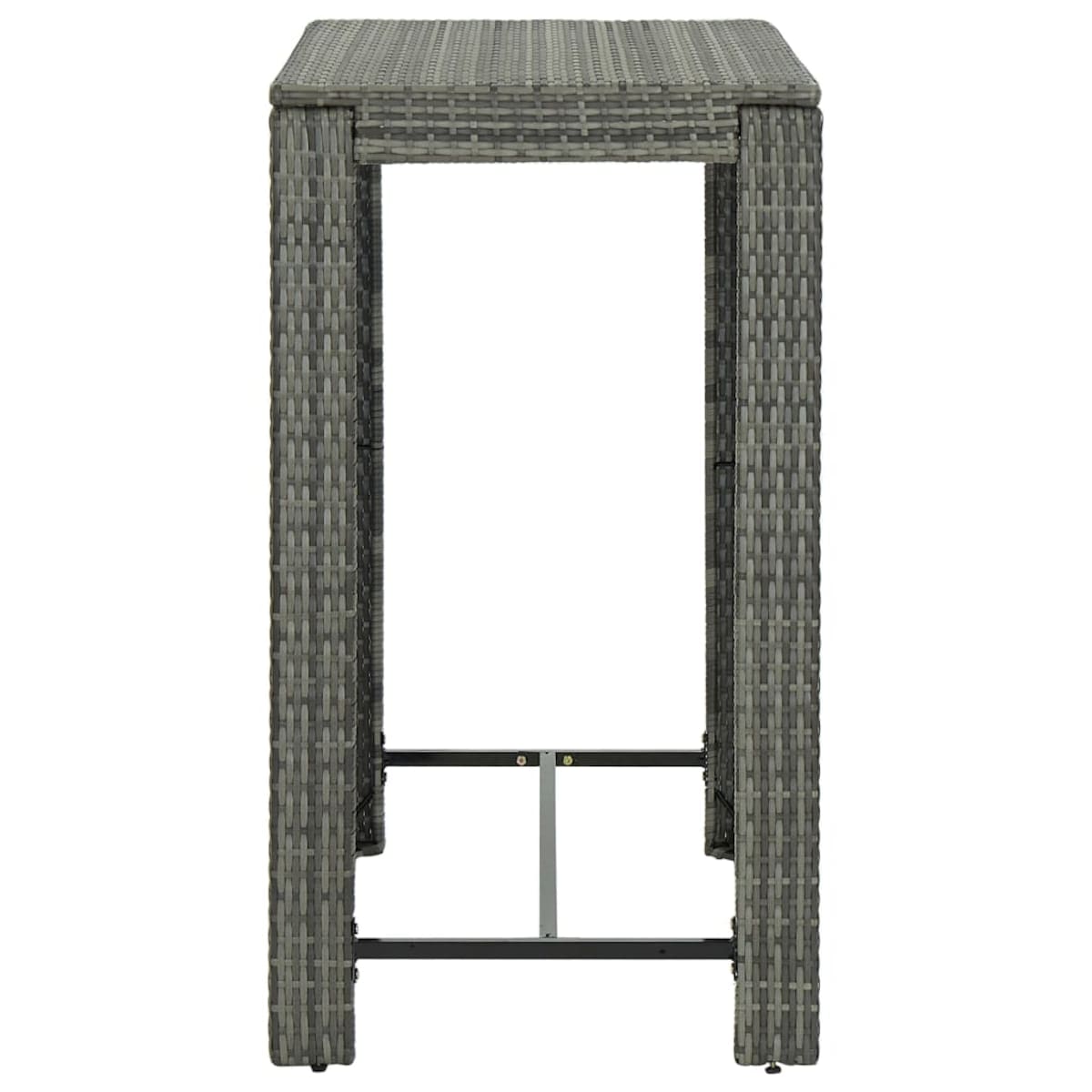 vidaXL Ogrodowy stolik barowy, szary, 100x60,5x110,5 cm, polirattan