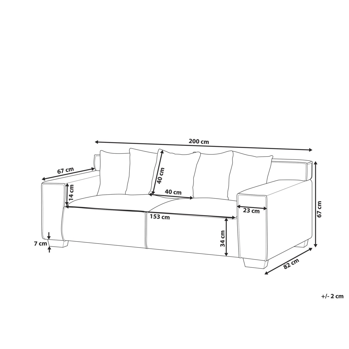 Sofa 3-osobowa sztruksowa beżowa VISKAN