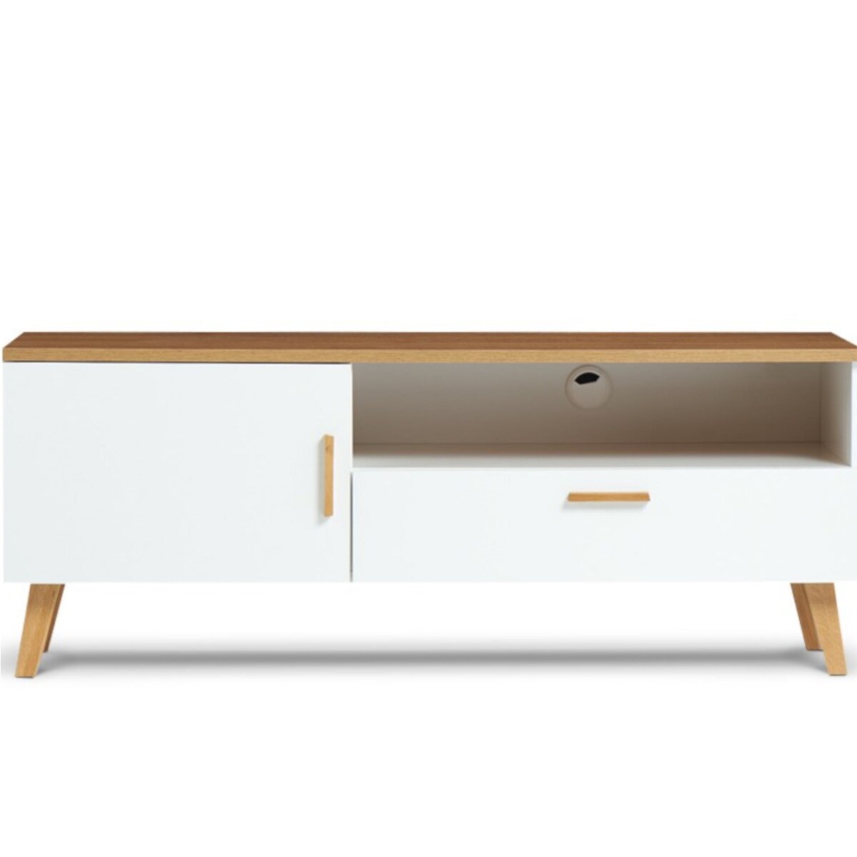 KONSIMO FRISK Biała szafka RTV w stylu skandynawskim
