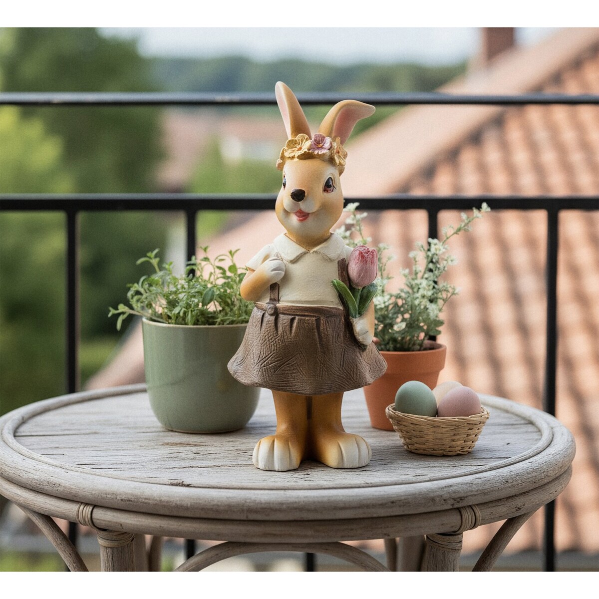 Zając ceramiczny wielkanocny figurka na Wielkanoc