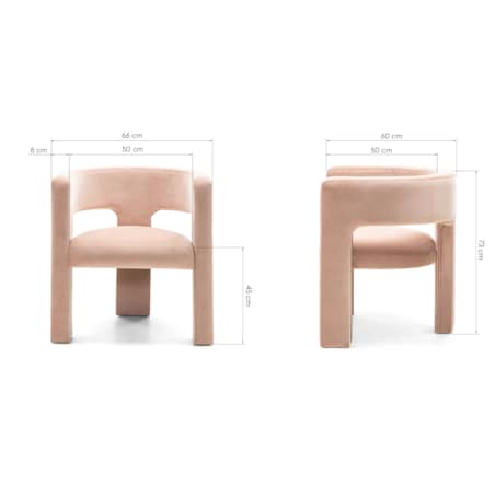 Fotel wypoczynkowy aksamitny brzoskwiniowy Tiana