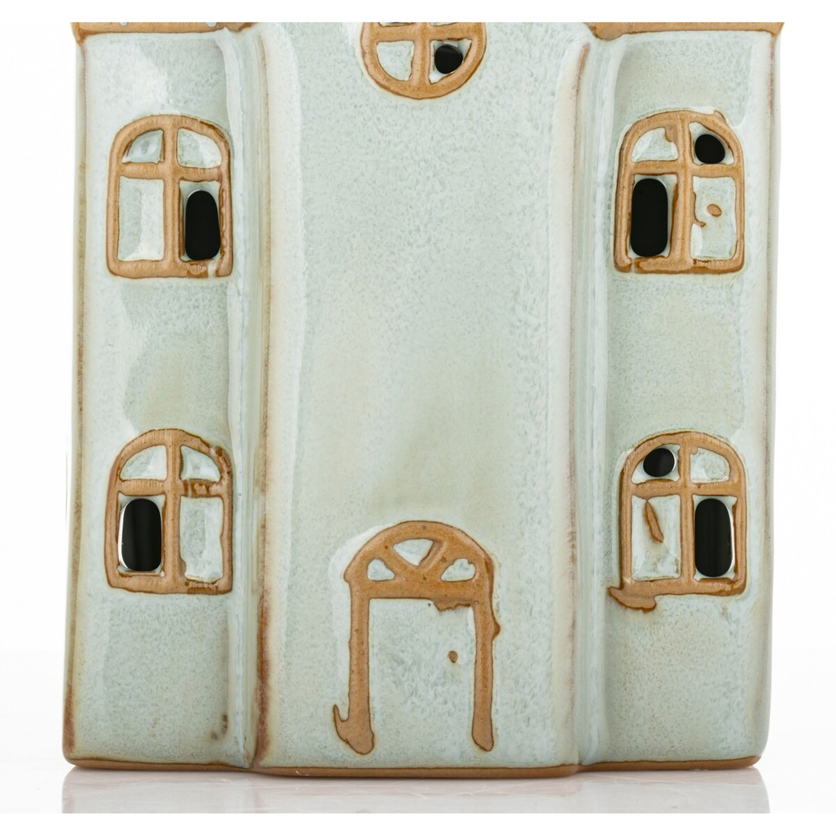 Domek ceramiczny 15x9,5x7,5 cm HANCER-2 z wysokim kominem