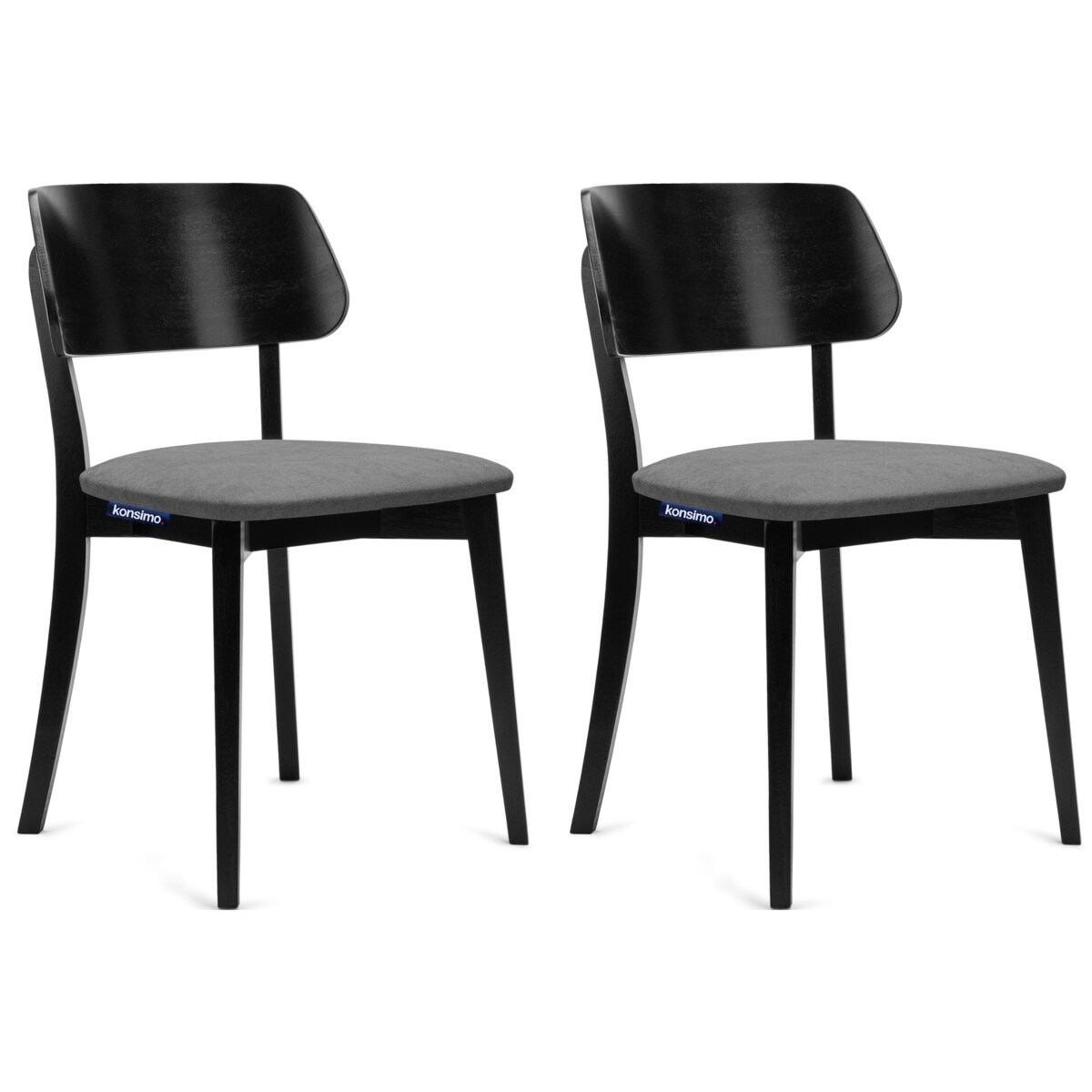 KONSIMO VINIS nowoczesne krzesła drewniane 2 sztuki w kolorze szarym