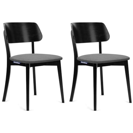 KONSIMO VINIS nowoczesne krzesła drewniane 2 sztuki w kolorze szarym