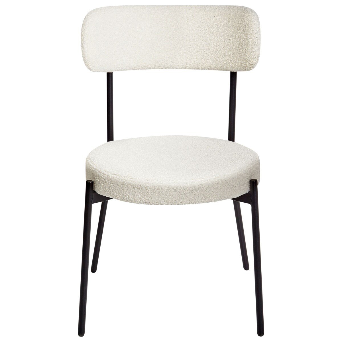 Zestaw 2 krzeseł do jadalni ALLISON Boucle Biały