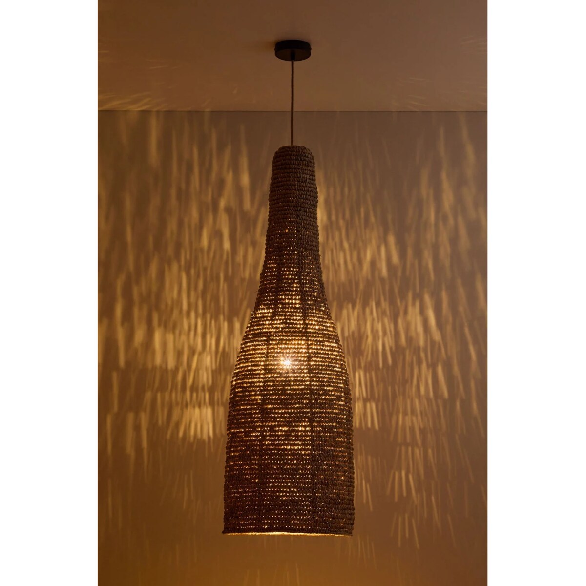 Lampa wisząca z sizalu, Jessica, Ø35 cm - ↑105 cm