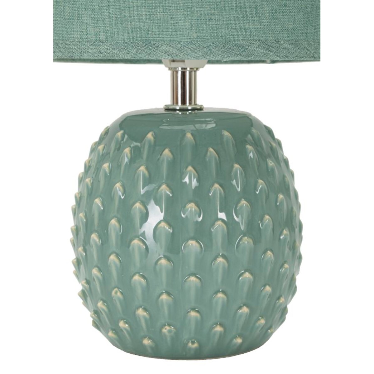 Lampa stołowa Pontus, kolor jasnoniebieski, ceramika i żelazo, 14 x 14 x 27 cm, 1 x E14, styl nowoczesny, do salonu i sypialni, Mauro Ferretti