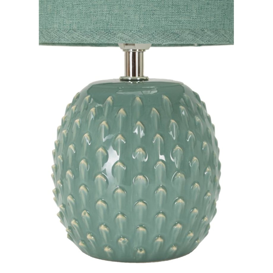 Lampa stołowa Pontus, kolor jasnoniebieski, ceramika i żelazo, 14 x 14 x 27 cm, 1 x E14, styl nowoczesny, do salonu i sypialni, Mauro Ferretti