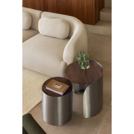 Komplet stolików Xireisa z drewna mango i stali nierdzewnej