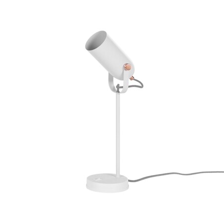 Lampa biurkowa regulowana metalowa biała TYRIA