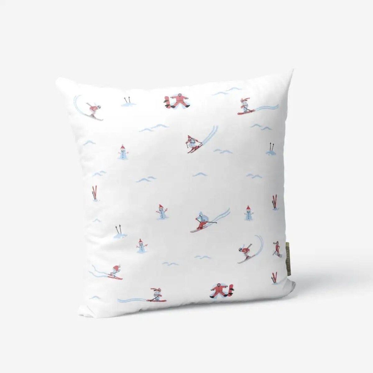 Poduszka świąteczna -Narciarze