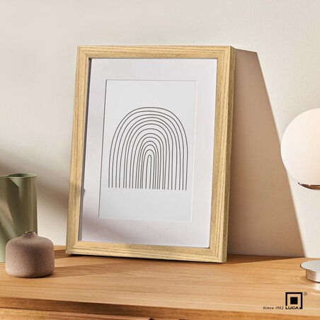 Brązowa ramka na zdjęcia 15x21 cm rama MDF z plexi klasyczna ramka zawieszka stopka