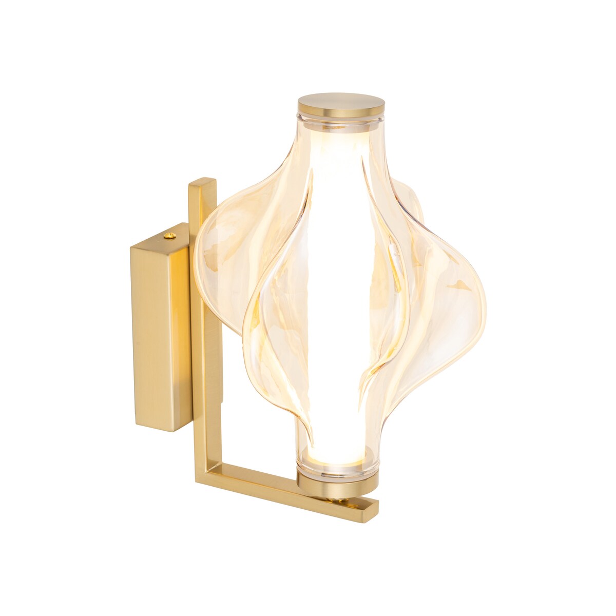 Kinkiet ścienny LED TK Lighting ELVA BRASS 8W 1032 lm 3000K mosiężny nowoczesny bursztynowy IP20 18218