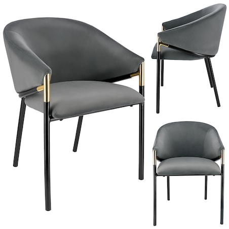 Krzesło welurowe eleganckie AMBER szare