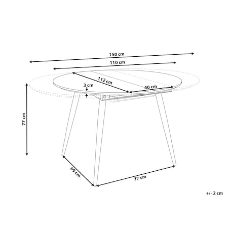 Stół do jadalni rozkładany SENIAC Brązowy 110/150 cm 112 cm