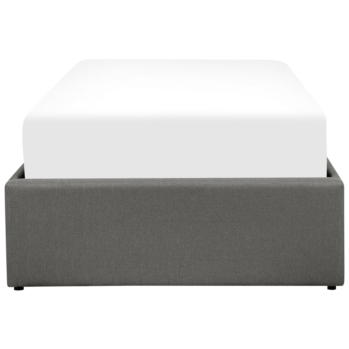 Łóżko z pojemnikiem tapicerowane 90 x 200 cm szare DINAN
