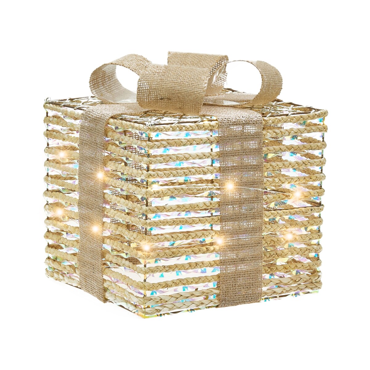 Zestaw 3 dekoracji świątecznych LED MOSSO Prezenty świąteczne 20/25/30 cm Beżowy