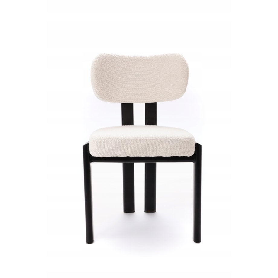 ZESTAW 2 SZTUK Krzesła LUNAR Biało-Czarne Tapicerowane Nowoczesne Loft