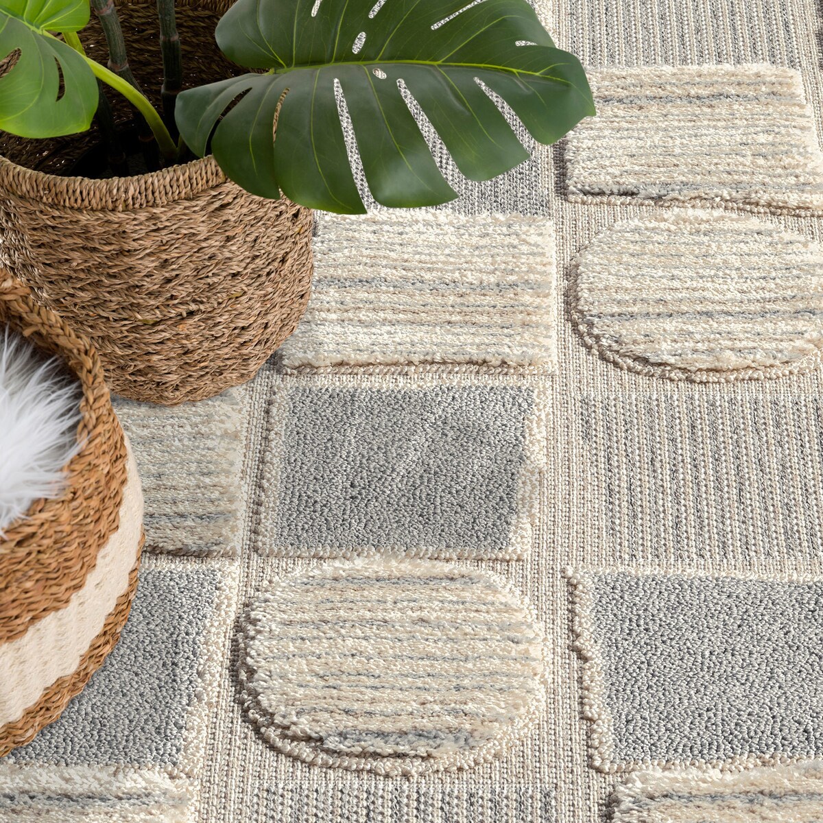 Dywan z frędzlami Cut&Loop Boho-Chic Valora 9500 Szary 140x200