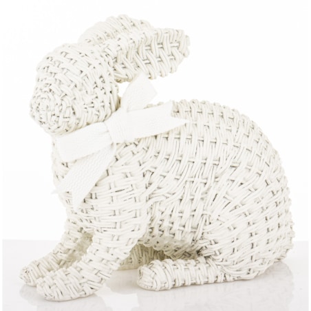 Dekoracja - figurka królika 19,5x22x11 cm AFICO biały mały