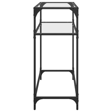 vidaXL Stolik konsolowy z przezroczystym, szklanym blatem, 80x35x81 cm