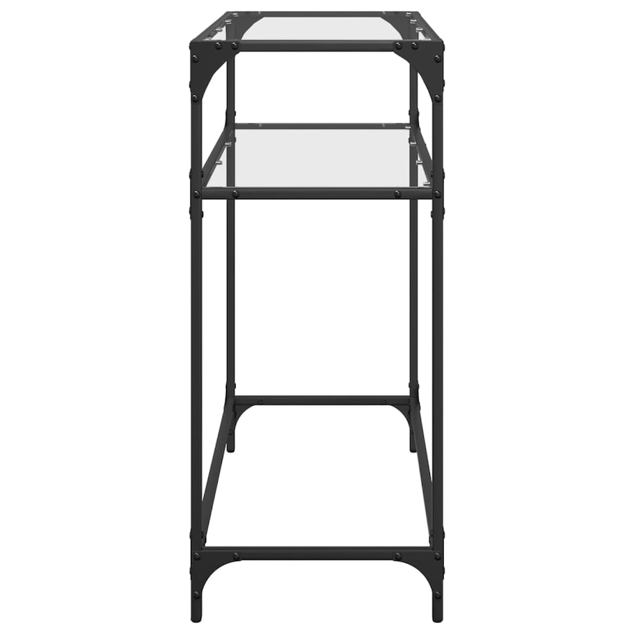 vidaXL Stolik konsolowy z przezroczystym, szklanym blatem, 80x35x81 cm