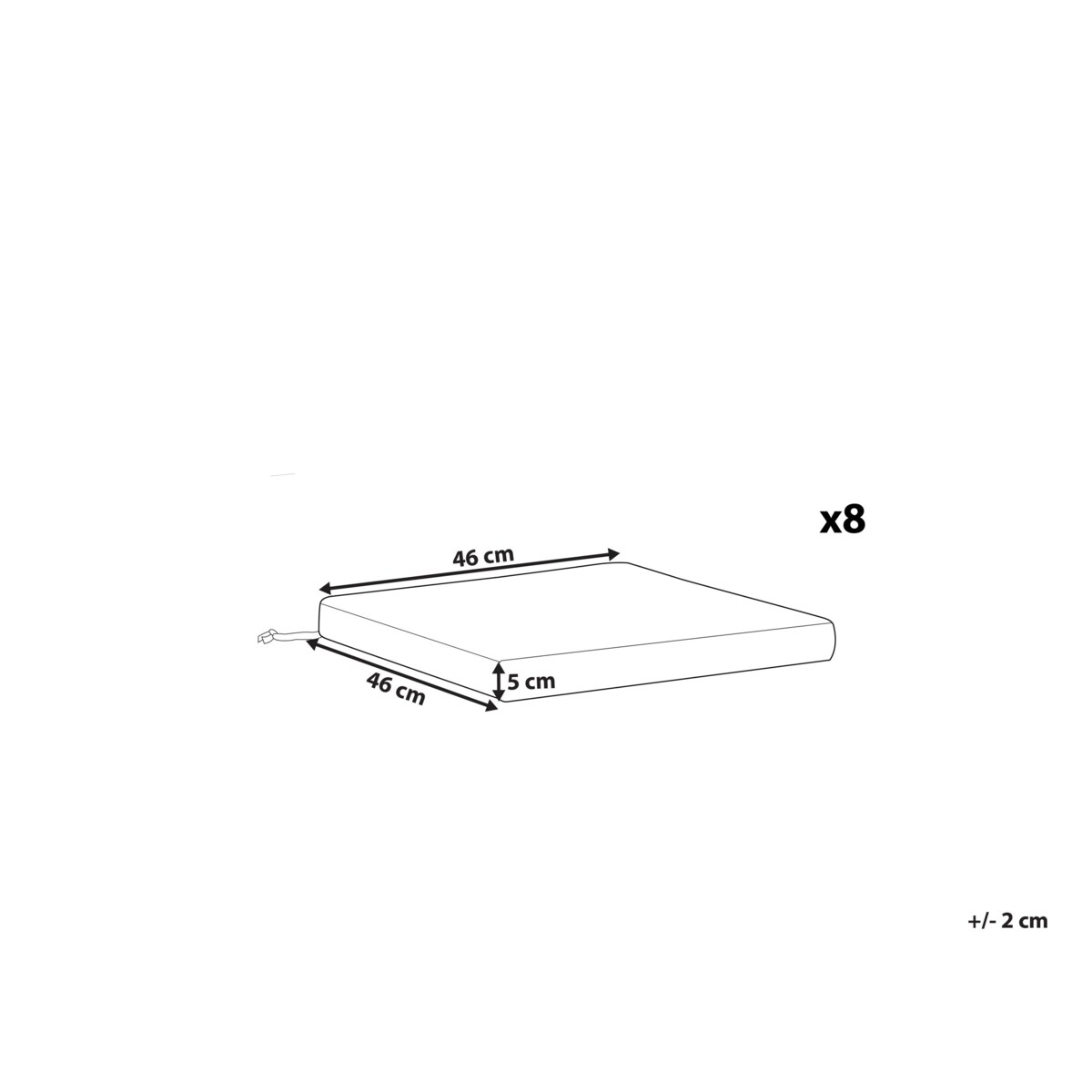 Zestaw 8 poduszek na krzesło ogrodowe SASSARI PREMIUM 46 x 46 cm Jasnozielony