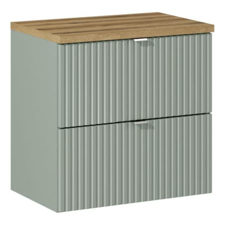 Szafka pod umywalkę 60 cm z blatem - Z szufladami - Reed Green