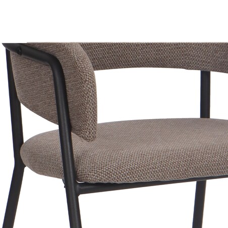 Krzesło tapicerowane glamour szenilowe OVO ciemnobeżowe