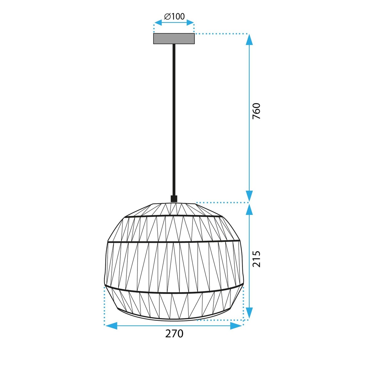 Lampa Wisząca Boho APP1483-1CP Czarna