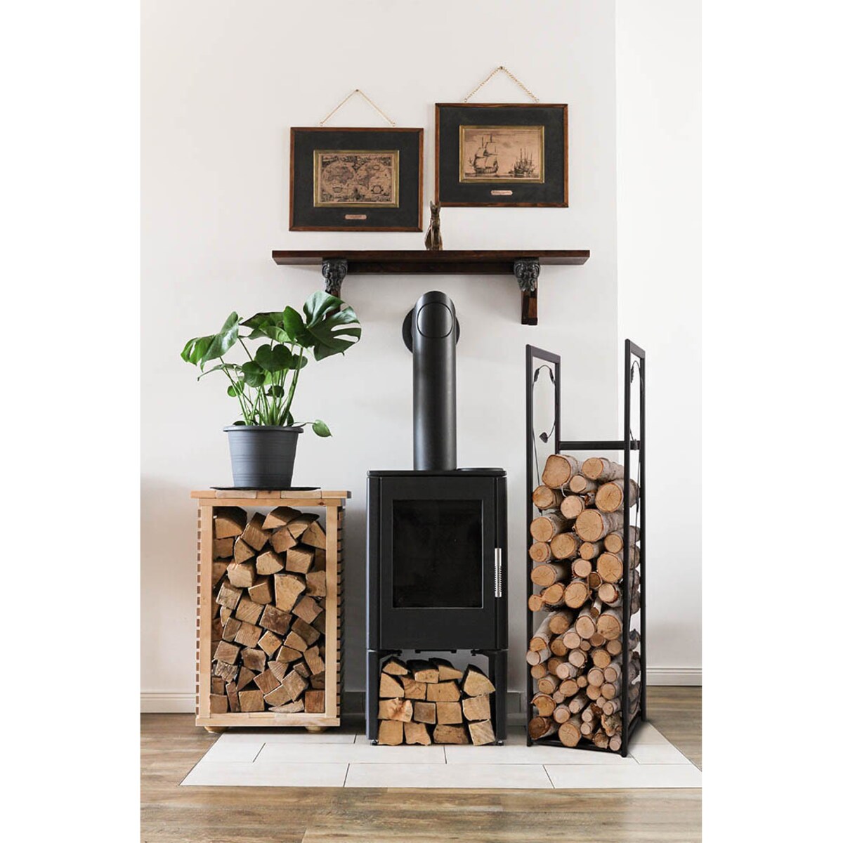 Stojak na drewno KS-23 STOJAK LIŚĆ M z serii KAJA HOME