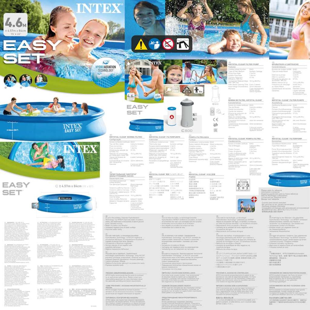 Intex Basen Easy Set z systemem filtracji, 457x84 cm