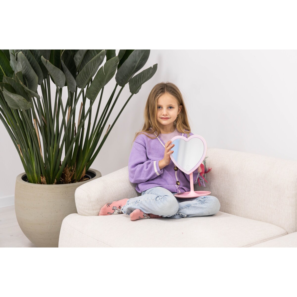 INNOGIO GIOPERFECT Pink Heart lusterko kosmetyczne z podświetleniem LED