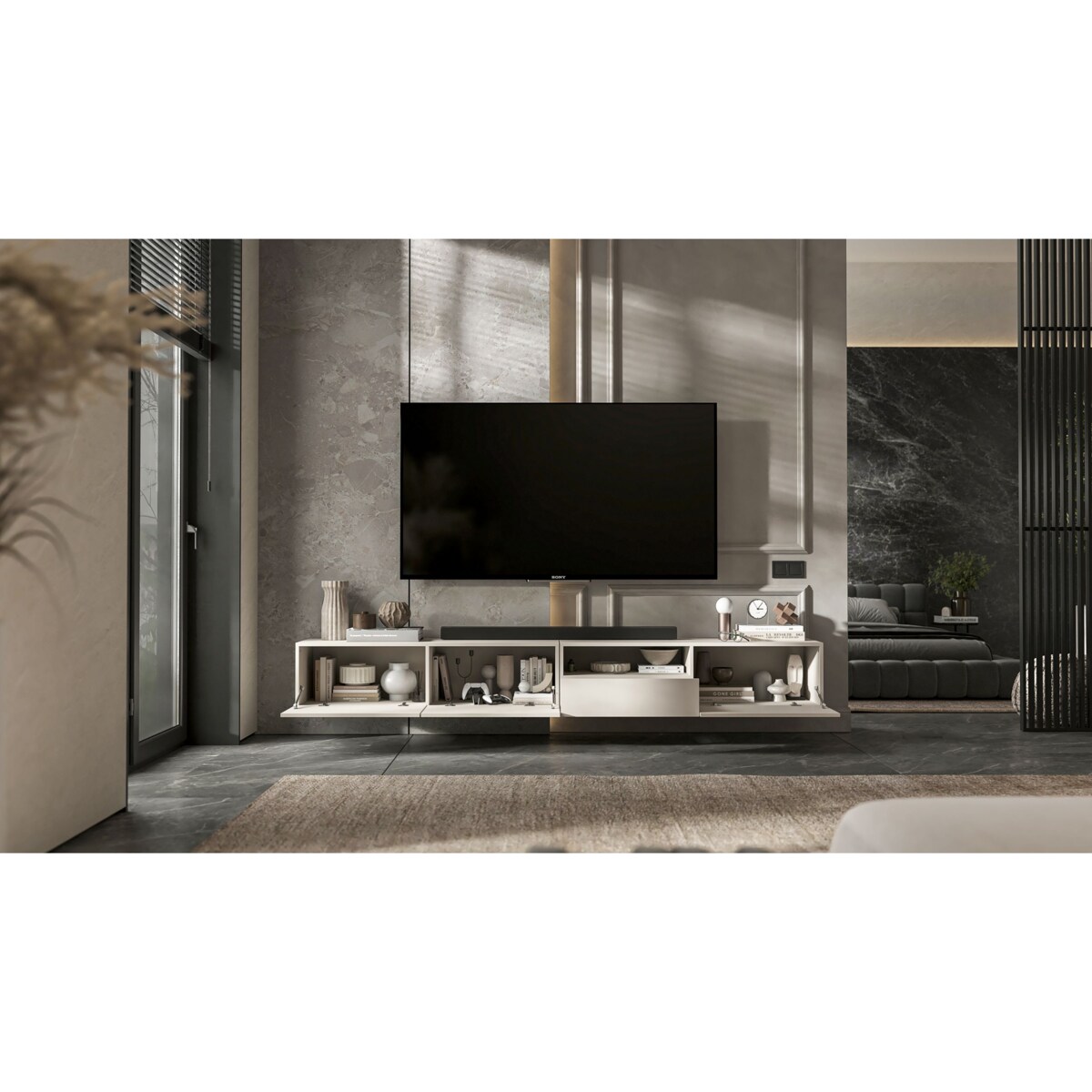 Wisząca Szafka RTV Komoda Loft Kaszmir MAT szuflada 120 cm