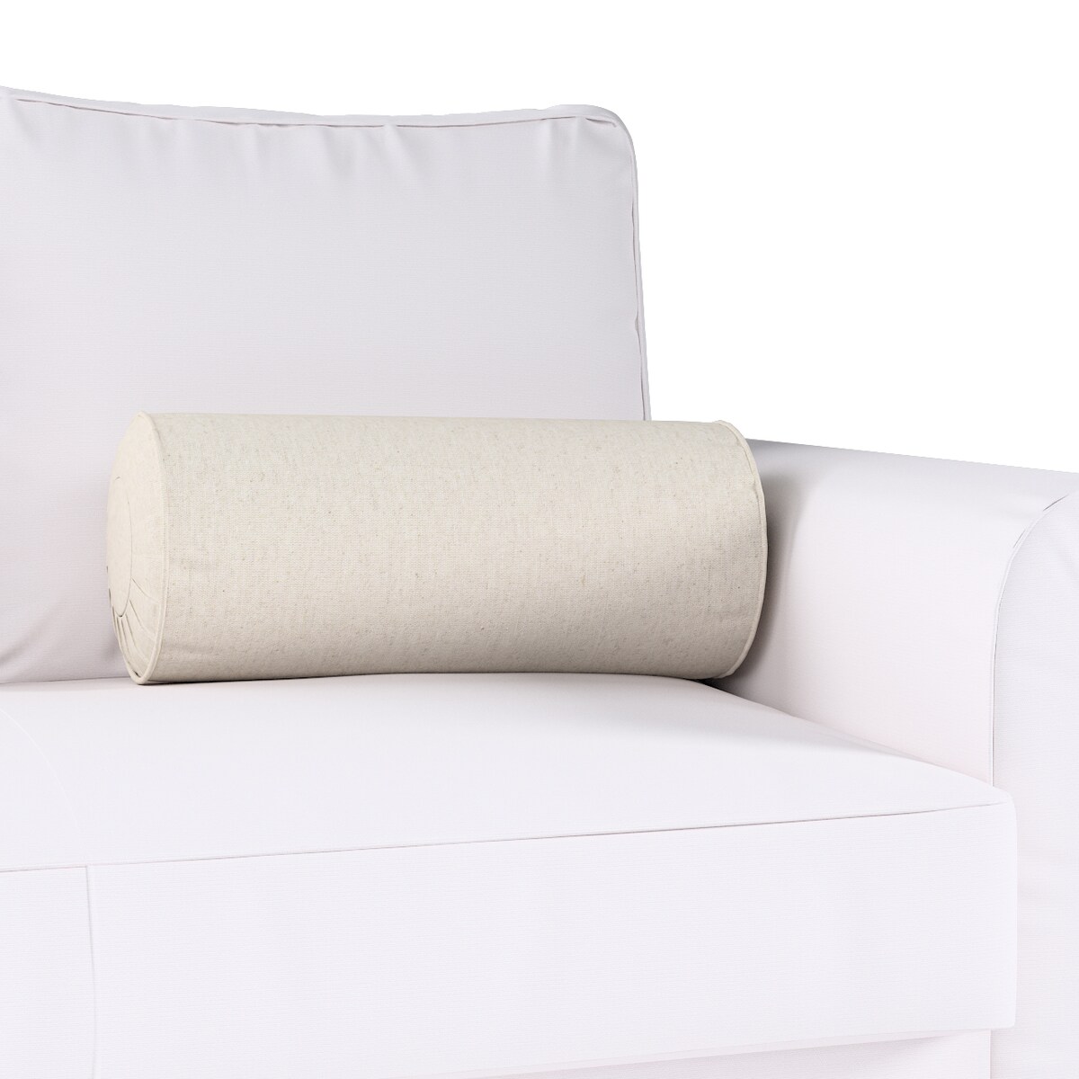 Poduszka wałek z zakładkami, melanż szaro-beżowy, Ø20 x 50 cm, Loneta