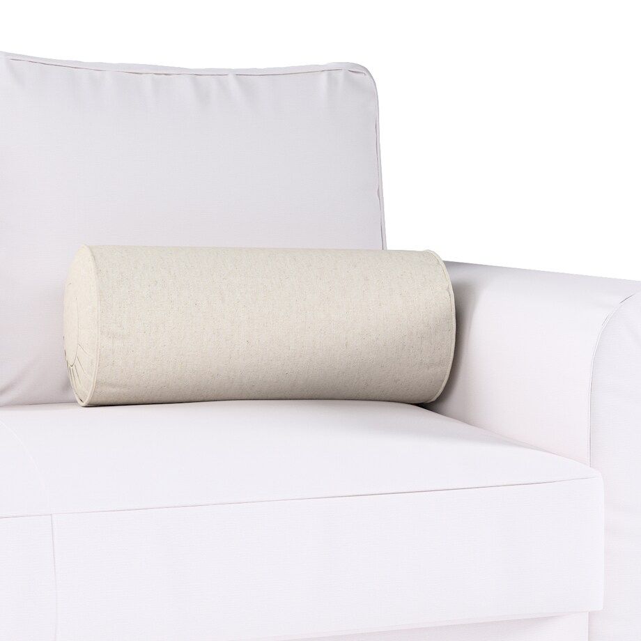 Poduszka wałek z zakładkami, melanż szaro-beżowy, Ø20 x 50 cm, Loneta