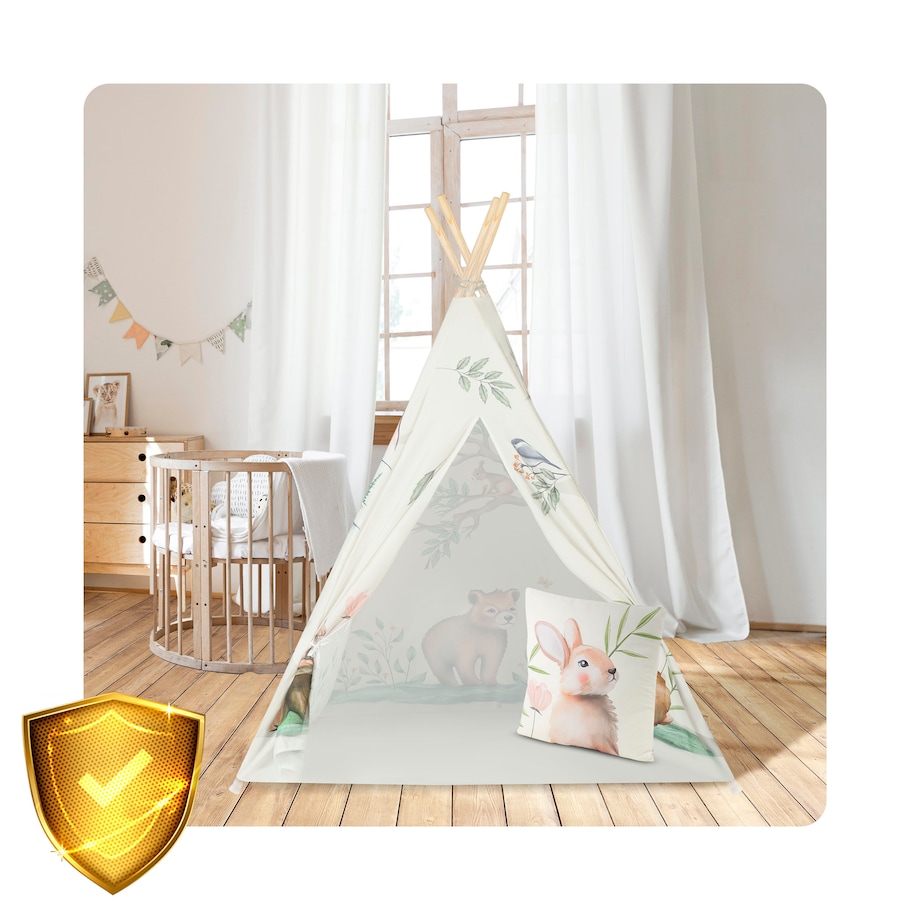 Tipi namiot dla dzieci teepee wigwam poduszka stabilizator leśne zwierzątka Nukido