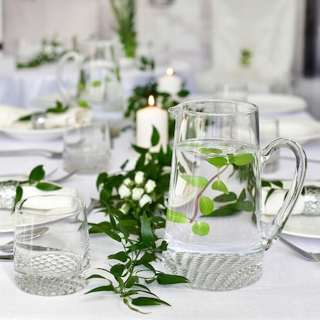 Dzbanek Szklany Fjord Krosno Handmade 1 l do Soku Wody na Napoje Duży Dzban